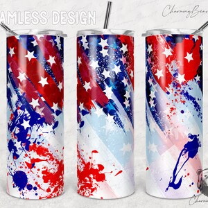 20oz Skinny Tapered & Straight Sublimation Fourth Of July Tumbler, American Flag png Tumbler, American FlagTumbler Wrap Digitals Download
