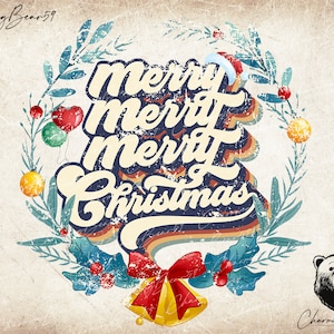 Joyeux Noël Png, vintage Joyeux Noël PNG Designs à sublimation téléchargements Style années 70 Joyeux Noël Png Noël rétro vintage