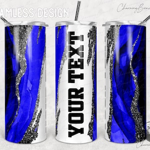 Blue Glitter Tumbler Wrap PNG Sublimation 20oz Skinny Tumbler Seamless Sublimation Tumbler Straight Tapered Design Tumblers digital download