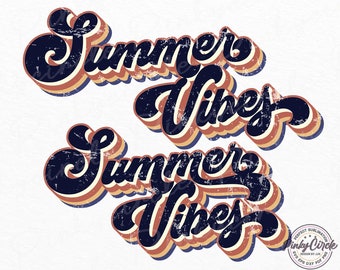 Png di sublimazione di vibrazioni estive retrò, design di sublimazione per le vacanze estive, t-shirt di compleanno di sublimazione di design Png vintage