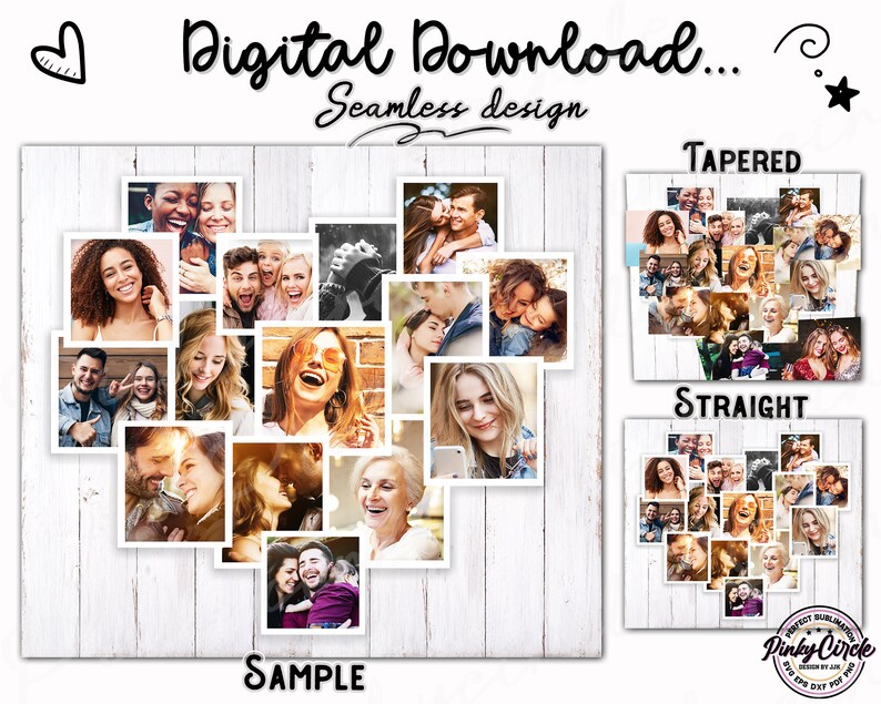 Frame Photo Tumbler Template Photo Collage 20oz Skinny Tumbler Etsy