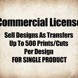 Commercial License To Sell Designs As Transfers