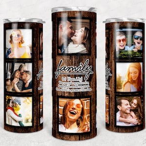 8 Foto Tumbler Wrap Vorlage, 8 Foto Collage Tumbler Wrap, Holzrahmen Foto Tumbler Vorlage, Foto Collage 20 Unzen Skinny Tumbler Sublimation