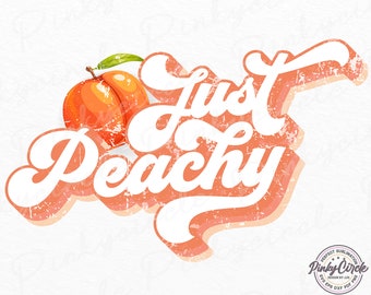 Retro Just Peachy-sublimatie, Peach png, Peachy png-bestand, Fruit Retro, Georgia Peach PNG, digitale download png, vintage png, waterglijbaan