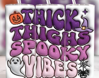 Bicchiere gonfiabile 3D per Halloween con cosce spesse e vibrazioni spettrali, PNG, bicchiere fantasma per Halloween 3D Puff da 20 once, bicchiere sottile