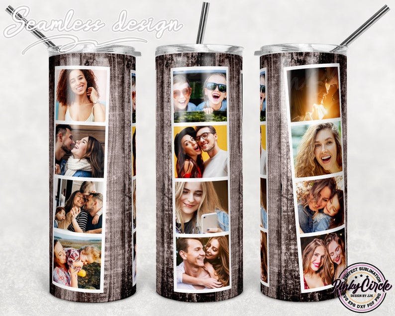 Frame Photo Tumbler Template Photo Collage Png Sublimation Etsy