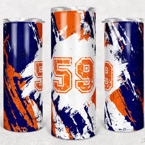 Add text tumbler, Blue orange heeler, Blue orange 20oz Skinny Tumbler Wrap, Orange and Navy Blue Tumbler, Sport Football Tumbler Design