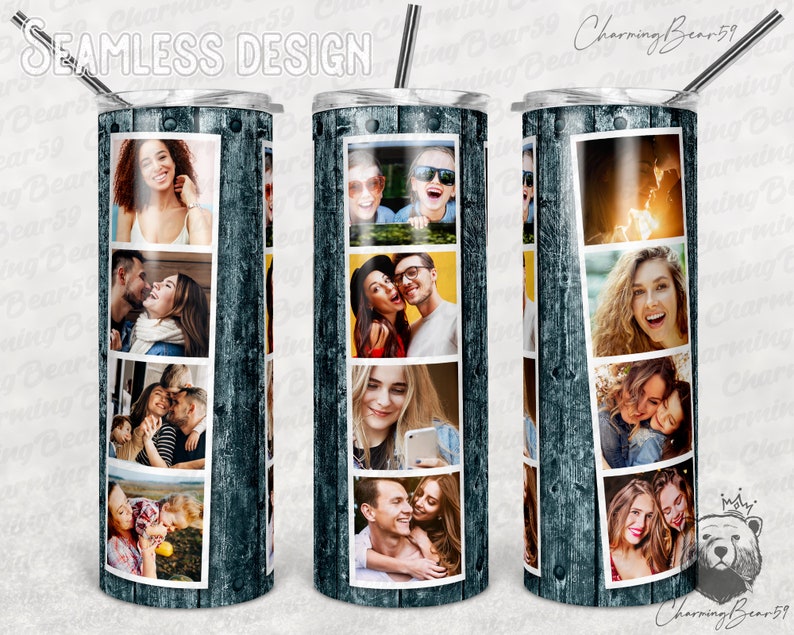 Frame Photo Tumbler Template Photo Collage Png Sublimation Etsy
