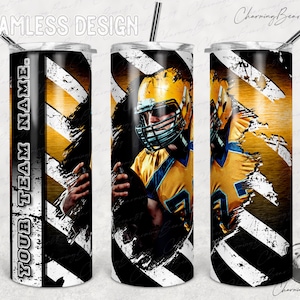 20oz Skinny Tumbler, Sport Tumbler, Football Tumbler Design, Photo Tumbler, Picture Tumbler Wrap, Photo Tumbler Design, Football Png