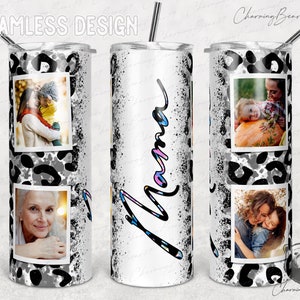 Mama Life Tumbler, Mom Tumbler PNG, Mama Tumbler, Glitter Tumbler Mom Mode Photo Frame, 20oz Skinny Tapered & Straight Tumbler Sublimation