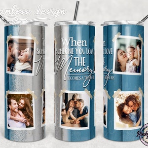 Memory Tumbler png, Family Definition Zitat, Frame Tumbler, Holzmaserung, Png Sublimation 20oz Skinny, Nahtlos Verjüngt Gerade