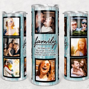 8-Foto-Collage-Becherfolie, Rahmen-Foto-Tumbler-Vorlage, 8-Foto-Becherfolie-Vorlage, Fotocollage 20oz Skinny Tumbler Sublimation