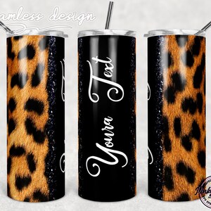 Leopard Confetti Glitter Cheetah Tumbler, Rustic Png 20oz Seamless Skinny, Sublimation, Full Wrap