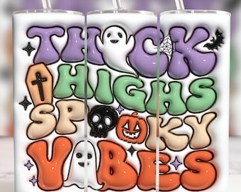 Tumbler Wrap di Halloween, fantasma 3D, atmosfere spettrali (download digitale PNG)