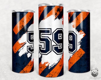 Tekst tuimelaar toevoegen, blauw oranje 20oz skinny tuimelaar wrap, oranje en marineblauwe tuimelaar, blauw oranje heeler, sport voetbal tuimelaar ontwerp