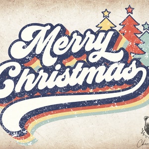 Joyeux Noël PNG vintage téléchargements de modèles à télécharger dans le style des années 70 Joyeux Noël, Joyeux Noël PNG pour la conception de chemises