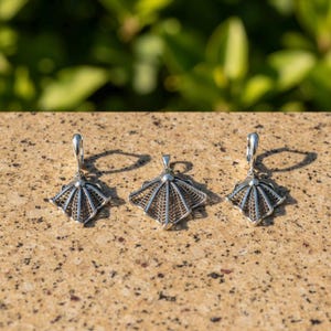 Spider Web Net Jewellery Set Sterling Silver 925 Dangle Drop Earrings Large Pendant Jewelry Gift Idea image 2