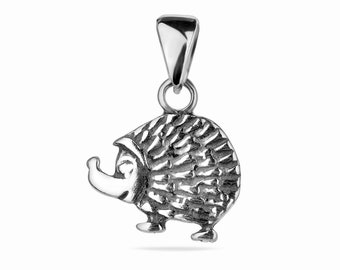 Hedgehog Pendant Sterling Silver .925 Small Charm Animal Nature Necklace Unisex Jewellery