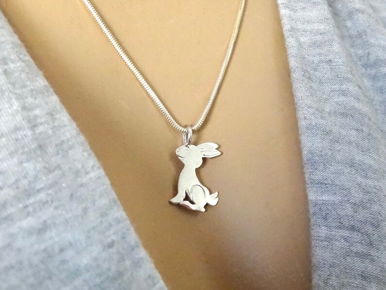 Sterling Silver .925 Rabbit Pendant Animal Bunny Necklace Pet | Etsy