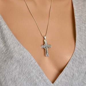 Large Jesus Crucifix Cross Solid Sterling Silver 925 Pendant Religious ...