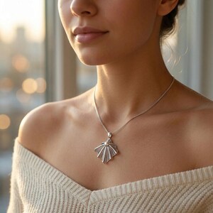 Spider Web Net Jewellery Set Sterling Silver 925 Dangle Drop Earrings Large Pendant Jewelry Gift Idea image 3