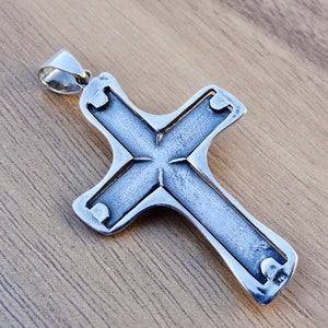 Large Jesus Crucifix Cross Solid Sterling Silver 925 Pendant Religious ...
