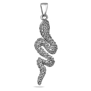 Ormhänge i sterlingsilver 925, cerpentinhalsband, berlock, gotisk reptilamulett, handgjorda unisex biker-smycken, present, present