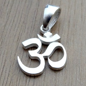 Plata de Ley 925 Om Ohm Delicado Colgante Unisex Chakra Sanado Buda Espiritual Yoga Joyería Regalo imagen 2