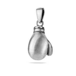 Boxhandschuh Sterling Silber 925 Anhänger Halskette Charm Kickboxen Sport Unisex Freundin Freund Schmuck Geschenk
