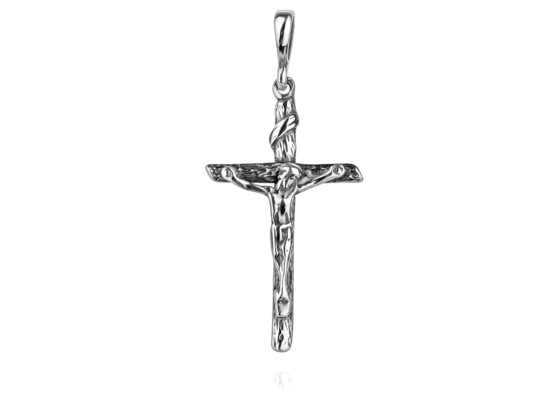 Sterling Silver 925 Crucifix Cross Pendant Jesus Christ Necklace Charm ...
