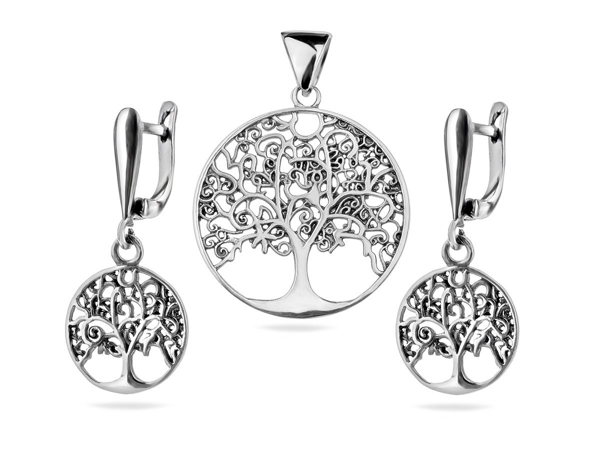 Tree of Life Silver Set - Etsy