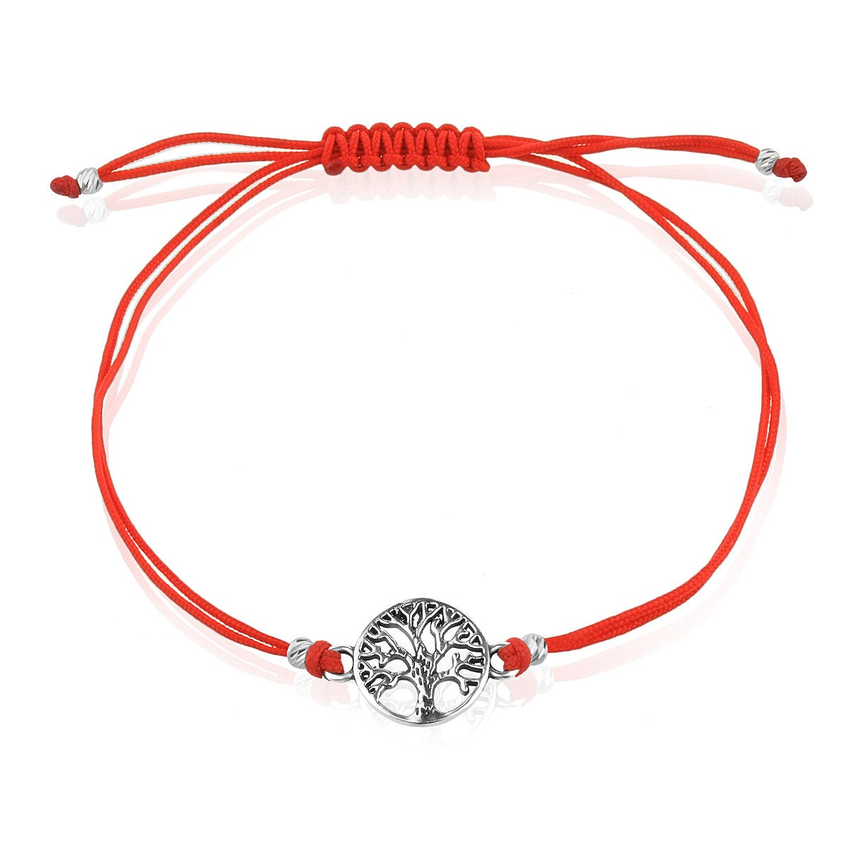Tree of Life Bracelet Red String Sterling Silver 925 Charm Red 