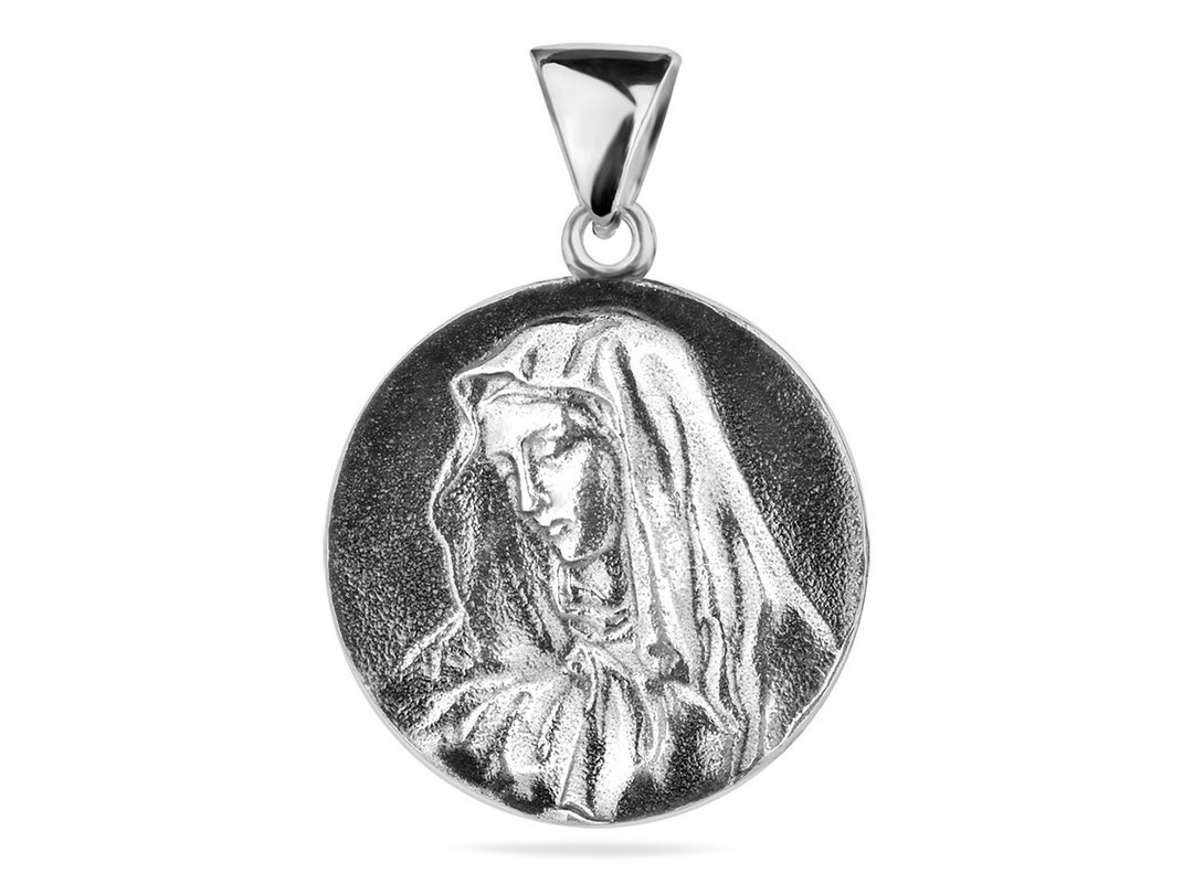 Virgin Mary Sterling Silver 925 Pendant Holy Mother of God Madonna Our ...