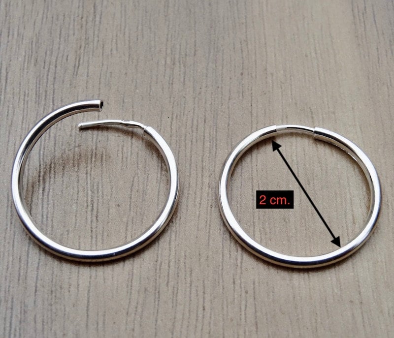 Orecchini A Cerchio In Argento 925 | Diametro 2,5 Cm | Cerchi Sottili E Classici Per Donna