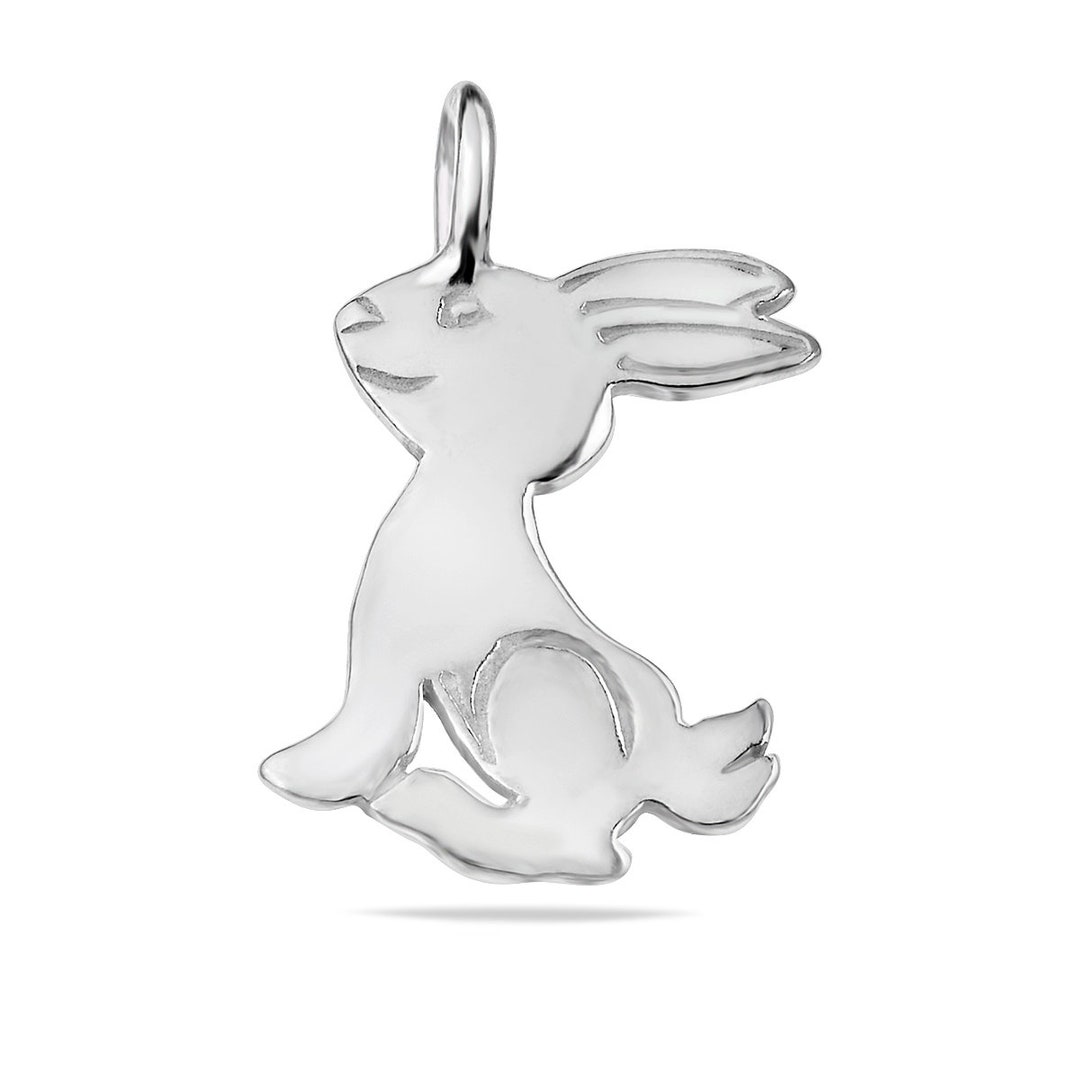 Sterling Silver .925 Rabbit Pendant Animal Bunny Necklace Pet Jewelry ...