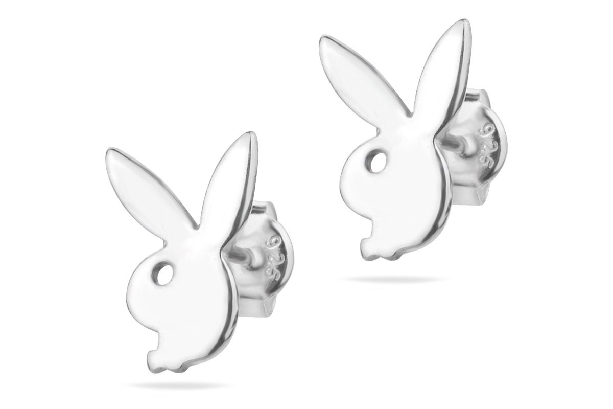 Silver playboy earrings sale