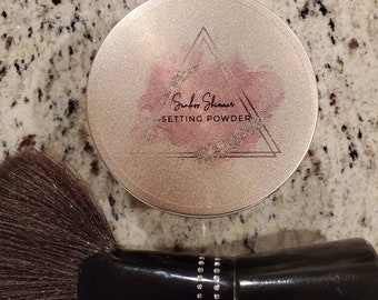 Sunless Shimmer Setting Powder: Scented Drying Powder with Amber & Lavender