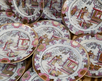 Vintage Hampton Tudor Rose Dinner Plate Set of 4 french country decor dessert plates appetizer plate dinner plates mother in law gift floral