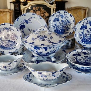 Rare Antique Creil & Montereau De Terre de Fer tableware &quot;HOLLANDAIS&quot;