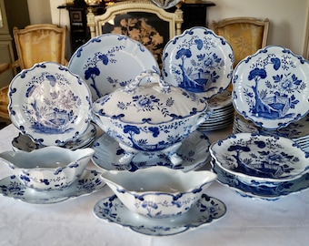 Rare Antique Creil & Montereau De Terre de Fer tableware &quot;HOLLANDAIS&quot;