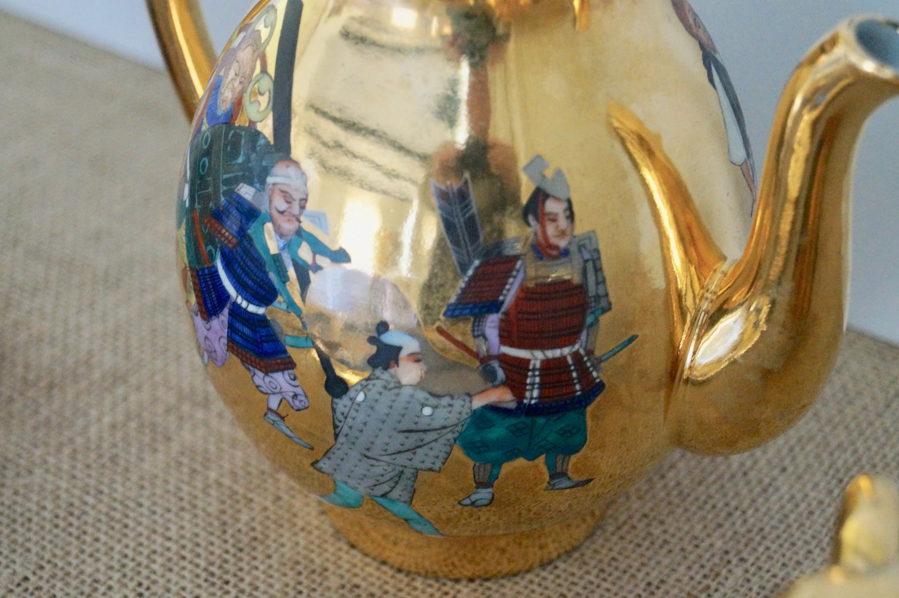 Beautiful Antique Japanese Golden Eggshell Porcelain Tea Set Ca 1920s ...