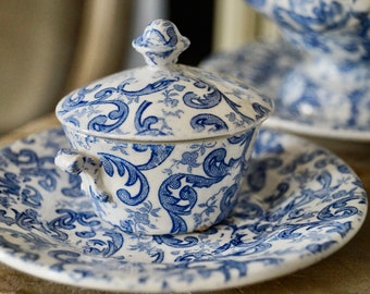 Beautiful Antique Staffordshire Pottery Child's Dinner Service