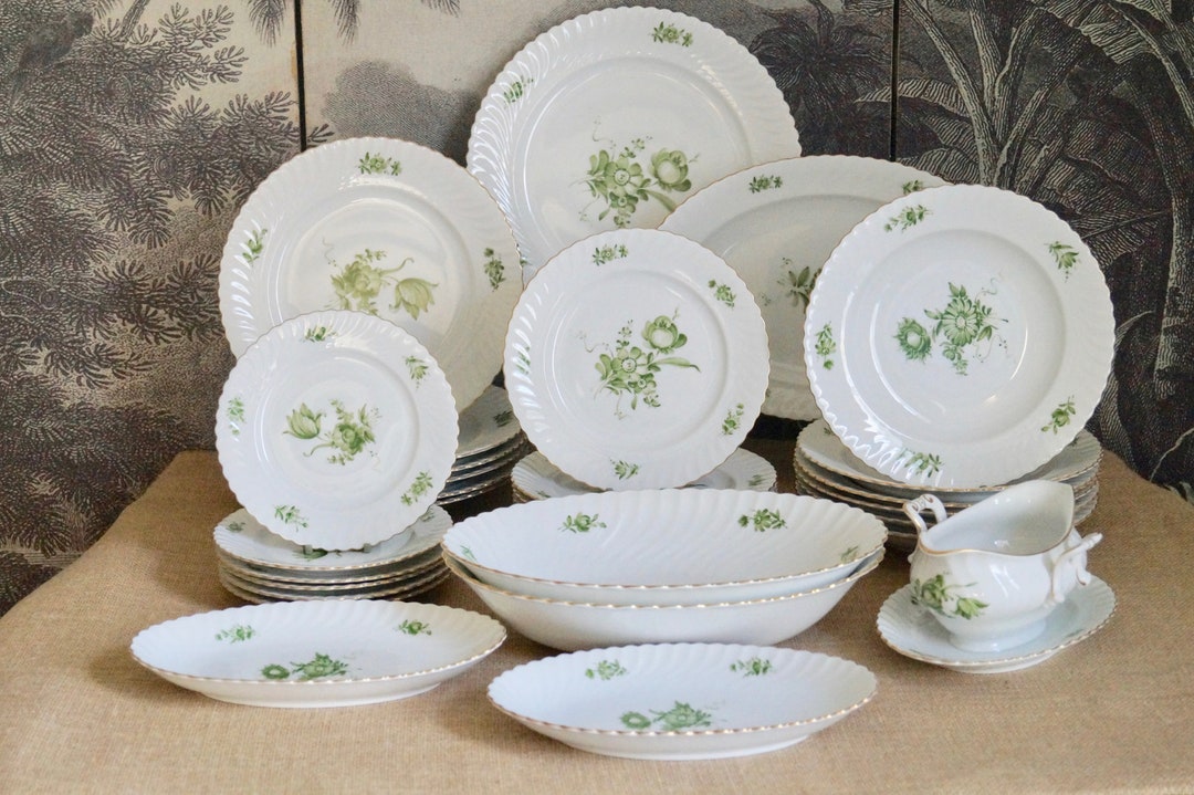 Vintage KAISER Porcelain desiree Green Dinner Etsy