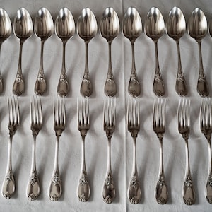 Vintage Antique CHRISTOFLE "Trianon" Box Silver Plated Cutlery