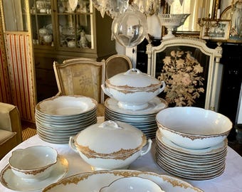 Beautiful Vintage Bernardaud Limoges Porselein dinnerware with pattern &quot;Montespan&quot;