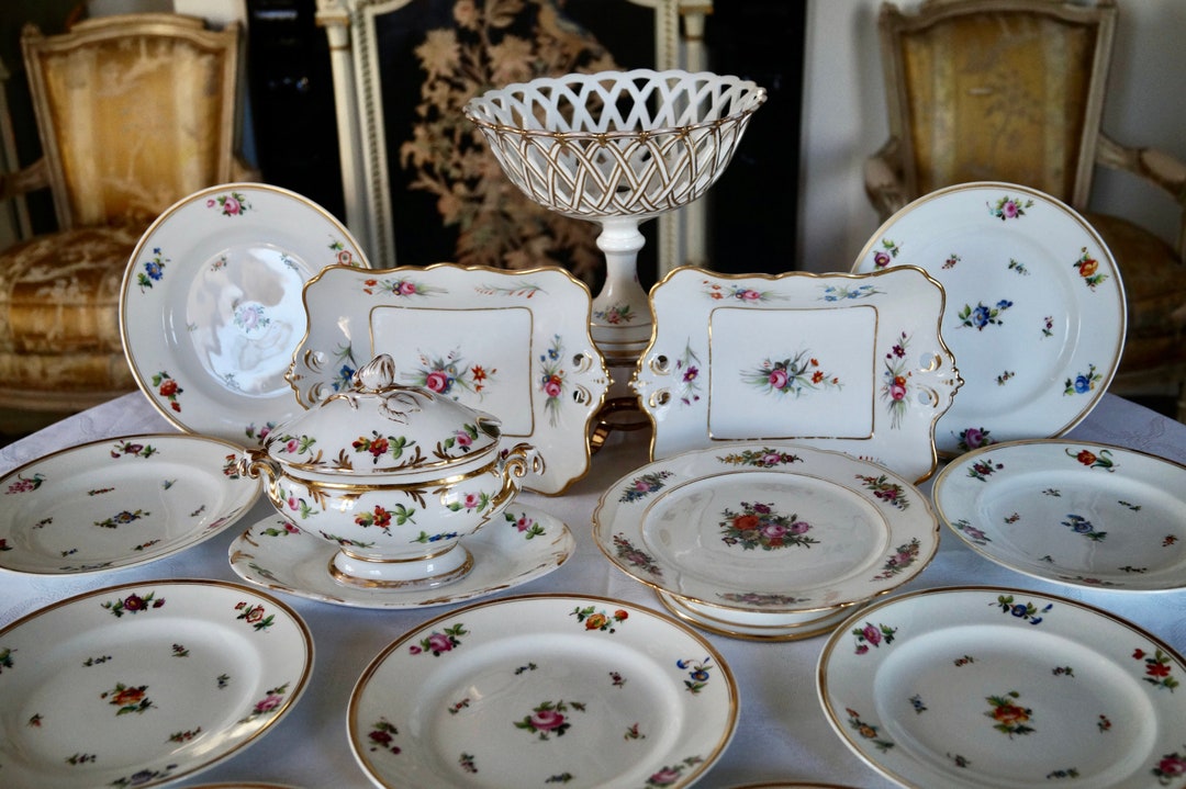 Antique Old Paris Porcelain - Porcelaine De Paris Dessert Service
