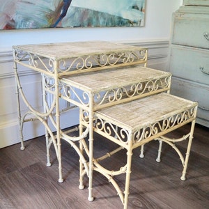 Faux Bamboo Nesting Tables France 1950&#39;S