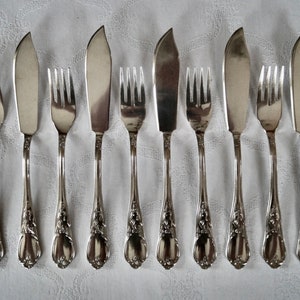 Antique Silver-plated Wiskemann Bruxelles - Bruno Wiskemann Fish cutlery &quot;LOUISXVI&quot;