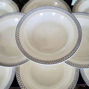 Wedgwood Antique Creamware Soup plates with Gilded Chevrons England ca.1820