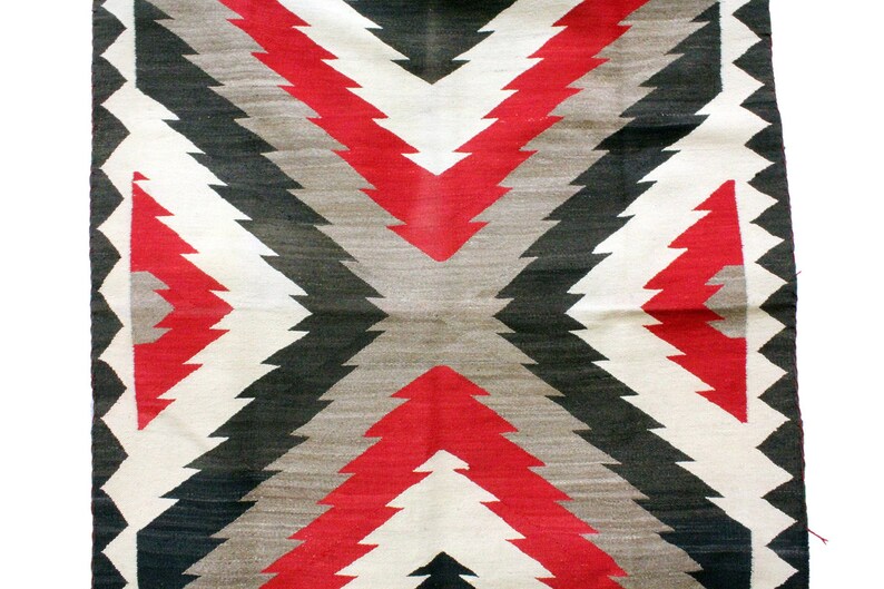 Navajo Handmade Navajo Ganado Rug Circa 1950 64.5 X 53.5 Handwoven